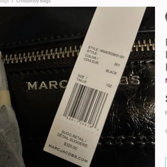 BNWT Marc Jacobs Black Leather Crescent Bag - Picture 7 of 7